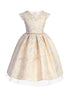 Girls Metallic Jacquard Party Dress – Pleated Skirt, Crystal Tulle & Rhinestone Waist 2-16